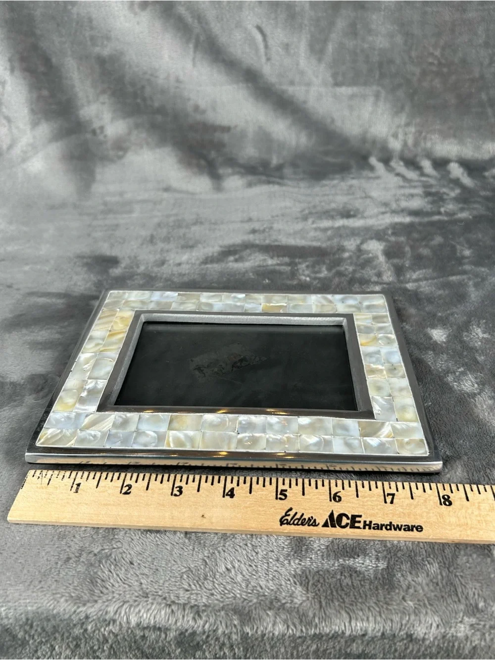 Vintage Mother Of Pearl Frame For 4x6” Silvertone Metal Easel Back Coastal Vibes